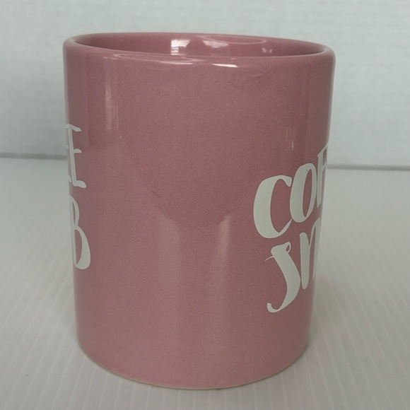 COFFEE SNOB COFFEE MUG. Art Deco Print Mug PINK & WHITE - Picture 2 of 8